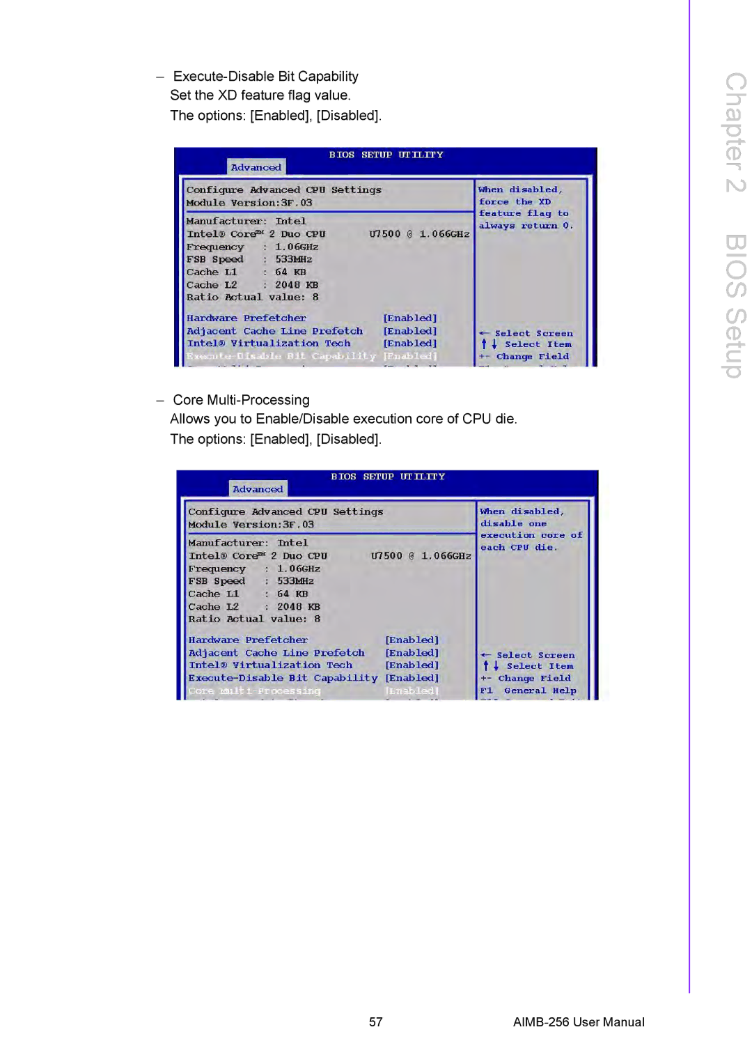 Arkon AIMB-256 user manual Bios Setup 