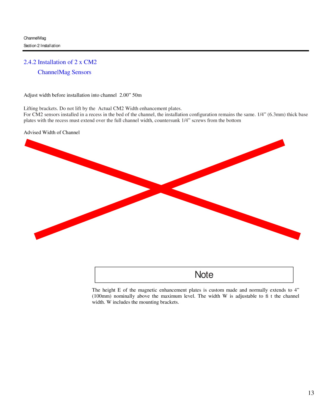 Arkon Channelmag instruction manual Installation of 2 x CM2 ChannelMag Sensors 