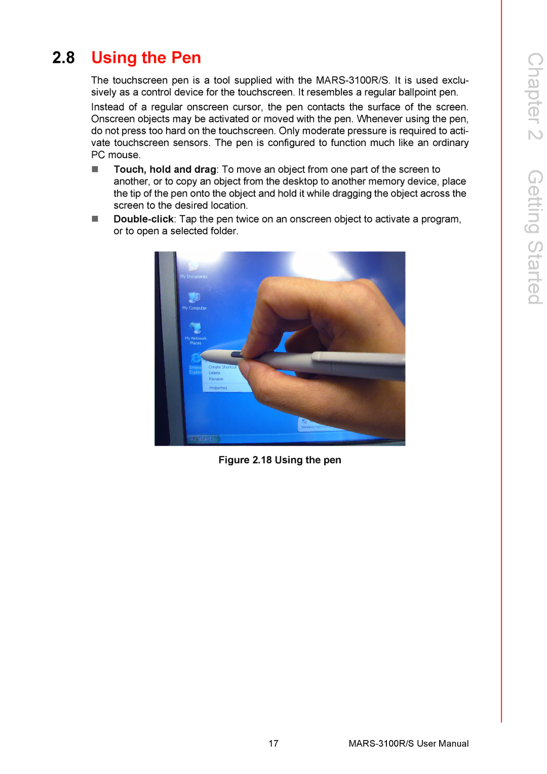 Arkon MARS-3100R/S user manual Using the Pen, Using the pen 