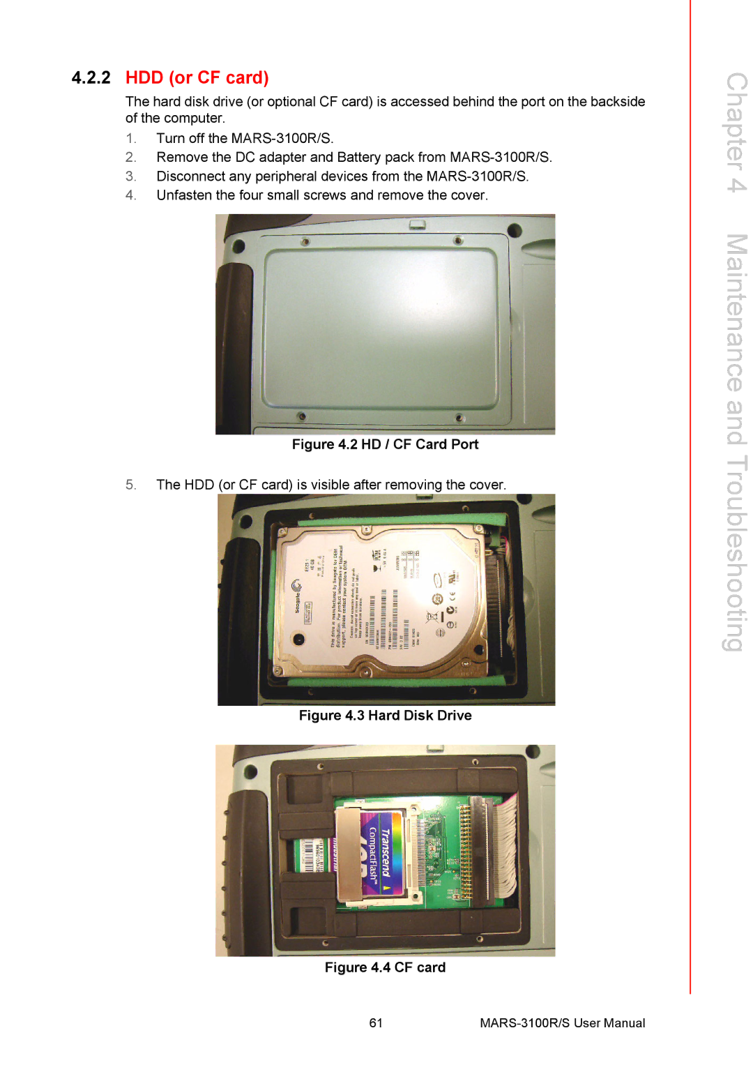 Arkon MARS-3100R/S user manual HDD or CF card 