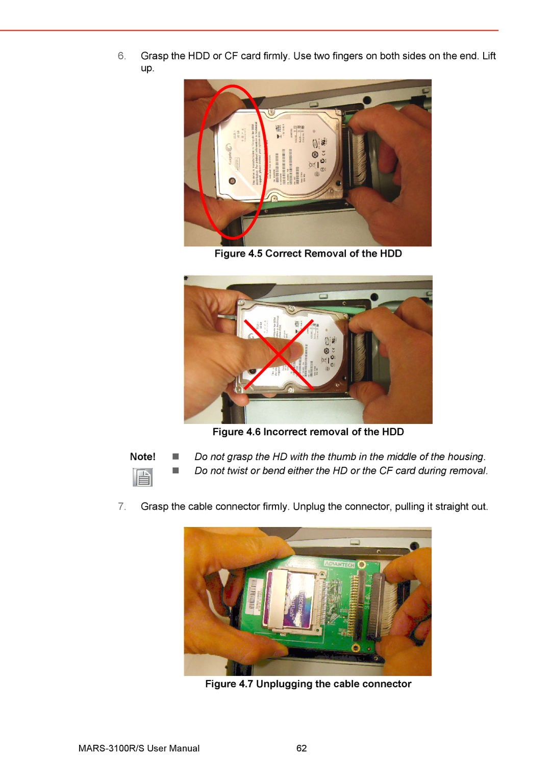 Arkon MARS-3100R/S user manual Correct Removal of the HDD 