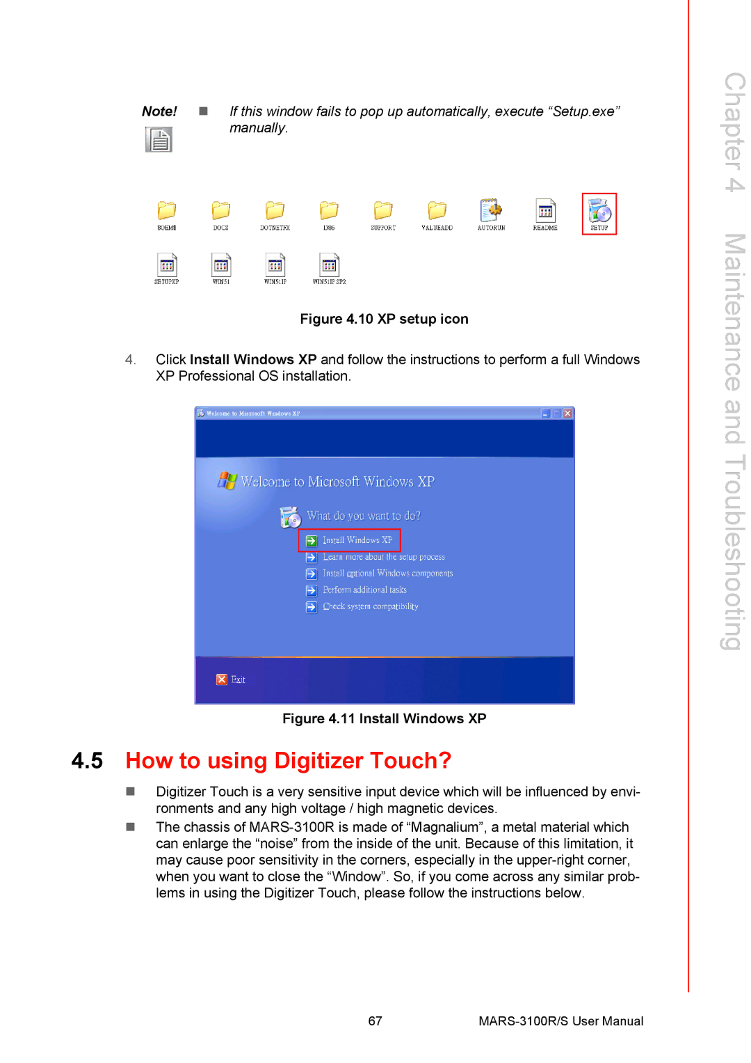 Arkon MARS-3100R/S user manual How to using Digitizer Touch?, XP setup icon 