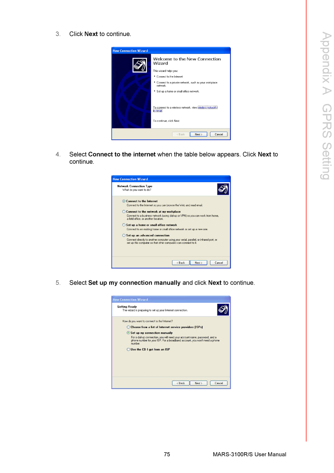 Arkon MARS-3100R/S user manual Appendix a Gprs Setting 