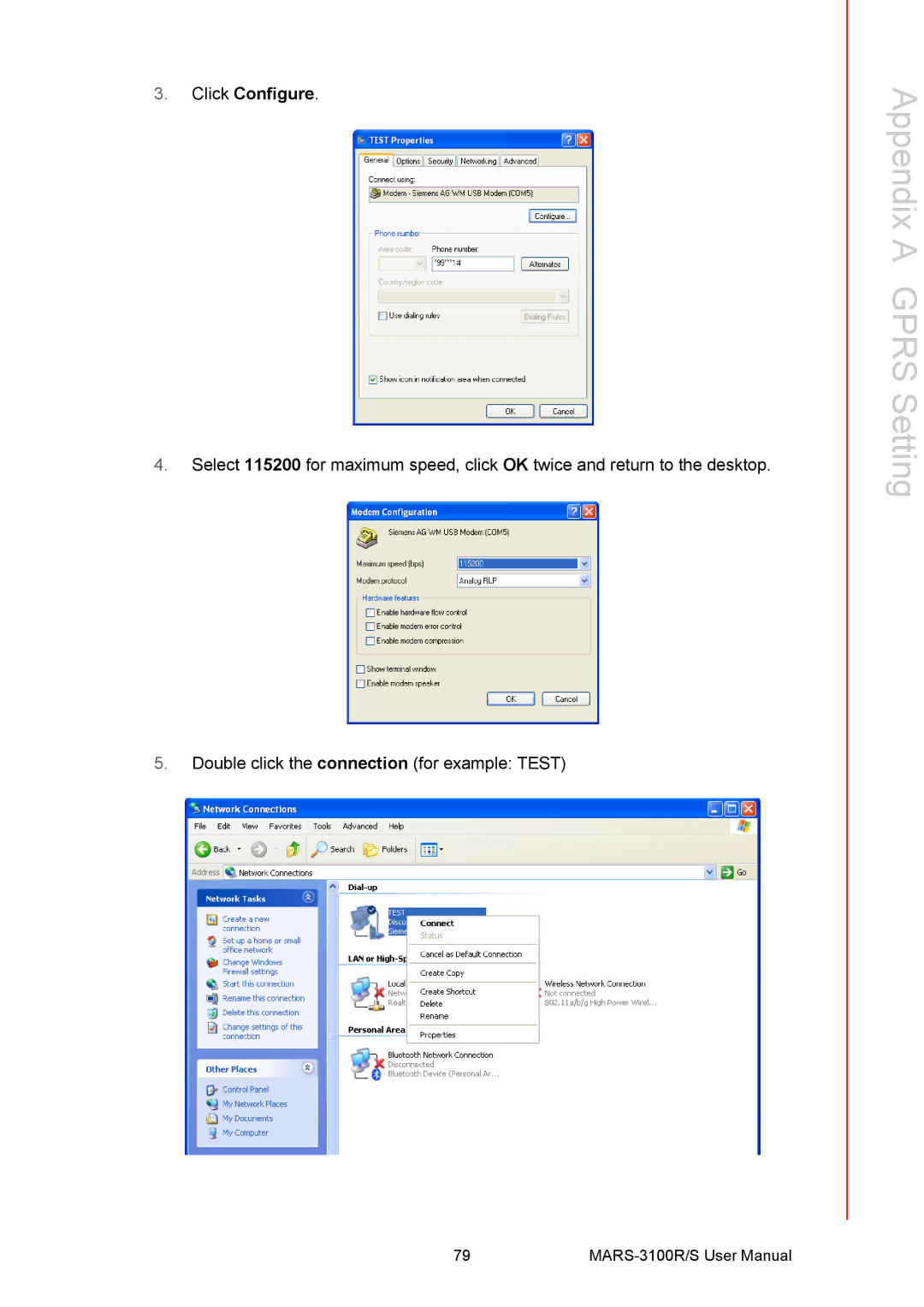 Arkon MARS-3100R/S user manual Click Configure 