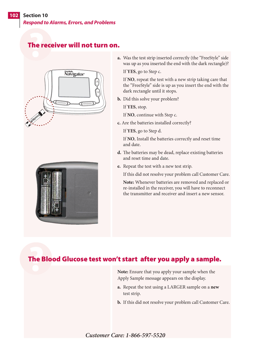 Arkon PRT03831-xxx manual Receiver will not turn on 