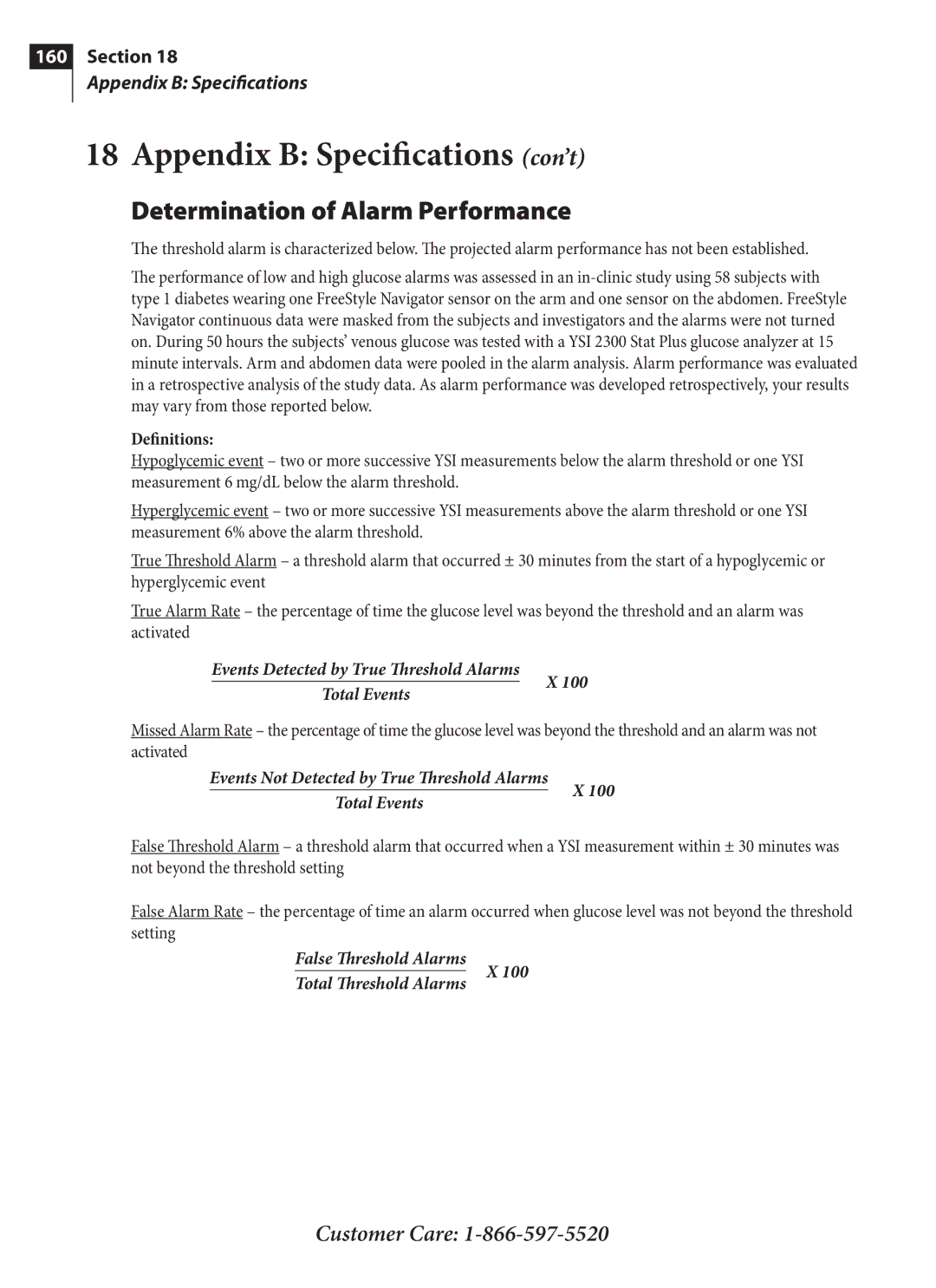 Arkon PRT03831-xxx manual Determination of Alarm Performance, Definitions 