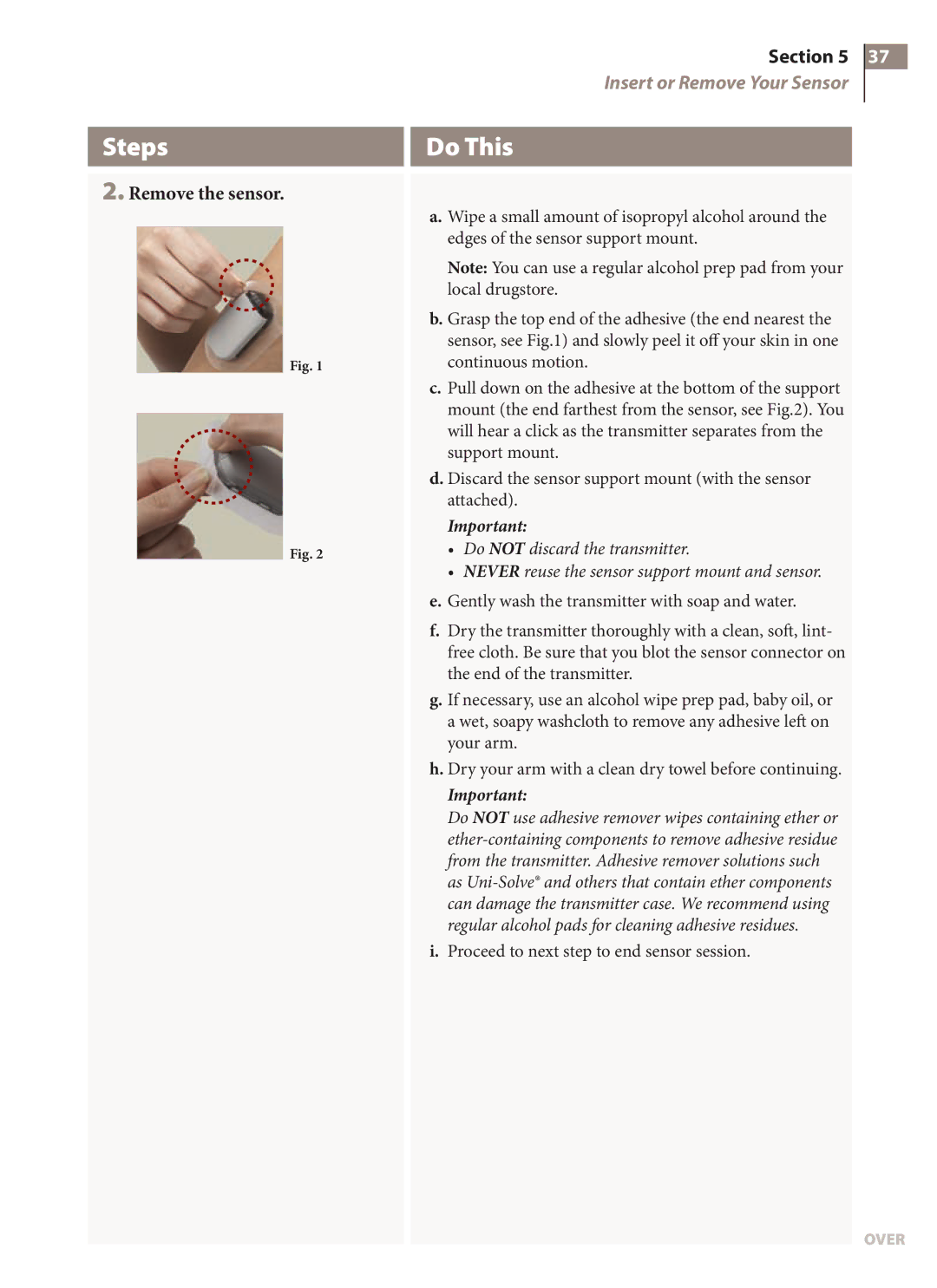 Arkon PRT03831-xxx manual Remove the sensor 