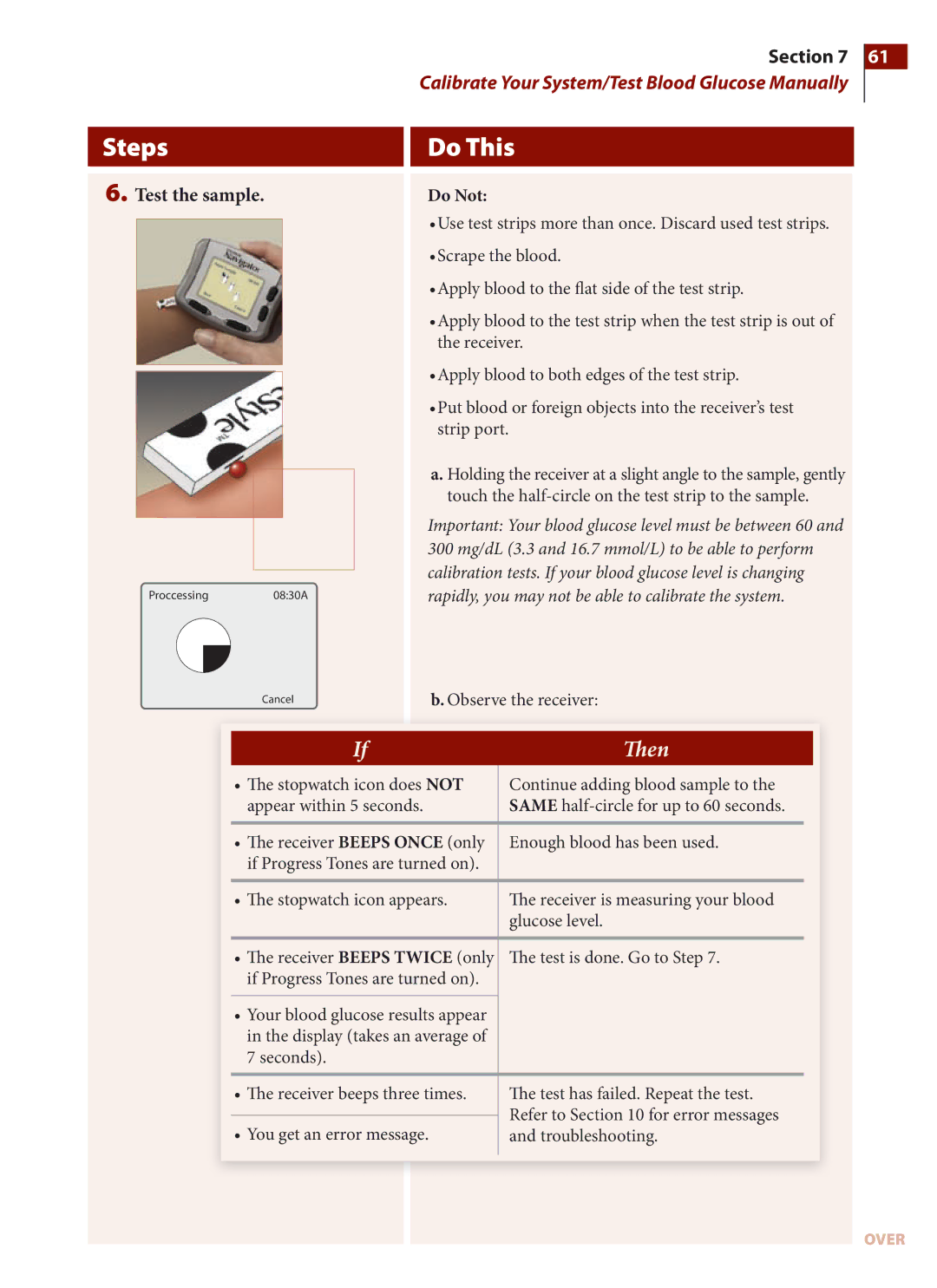 Arkon PRT03831-xxx manual Test the sample, Do Not, Use test strips more than once. Discard used test strips 