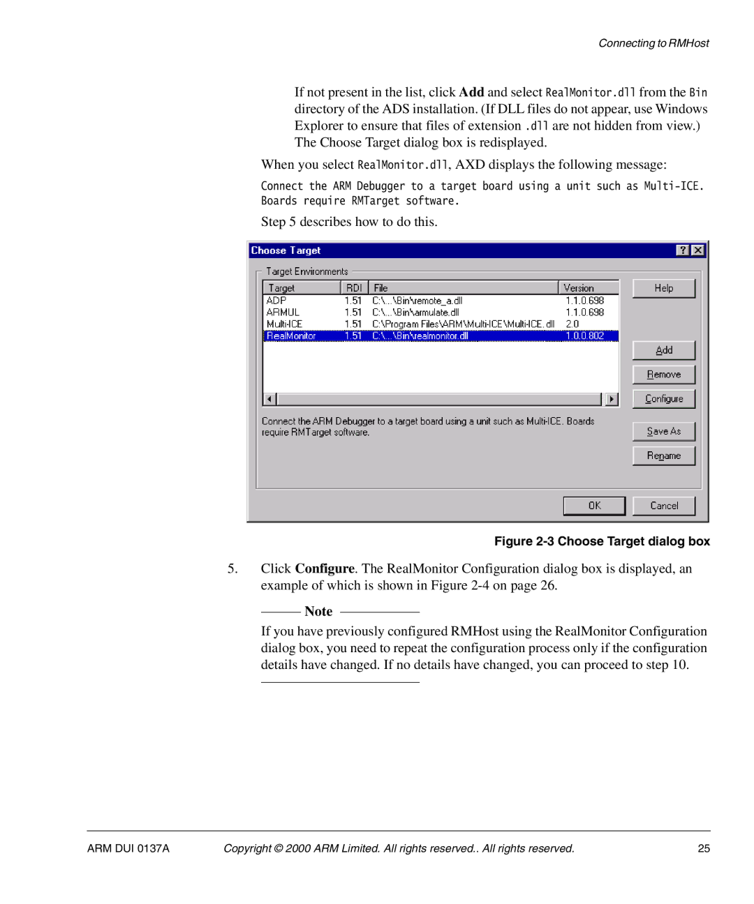 ARM ARM DUI 0137A manual Describes how to do this 