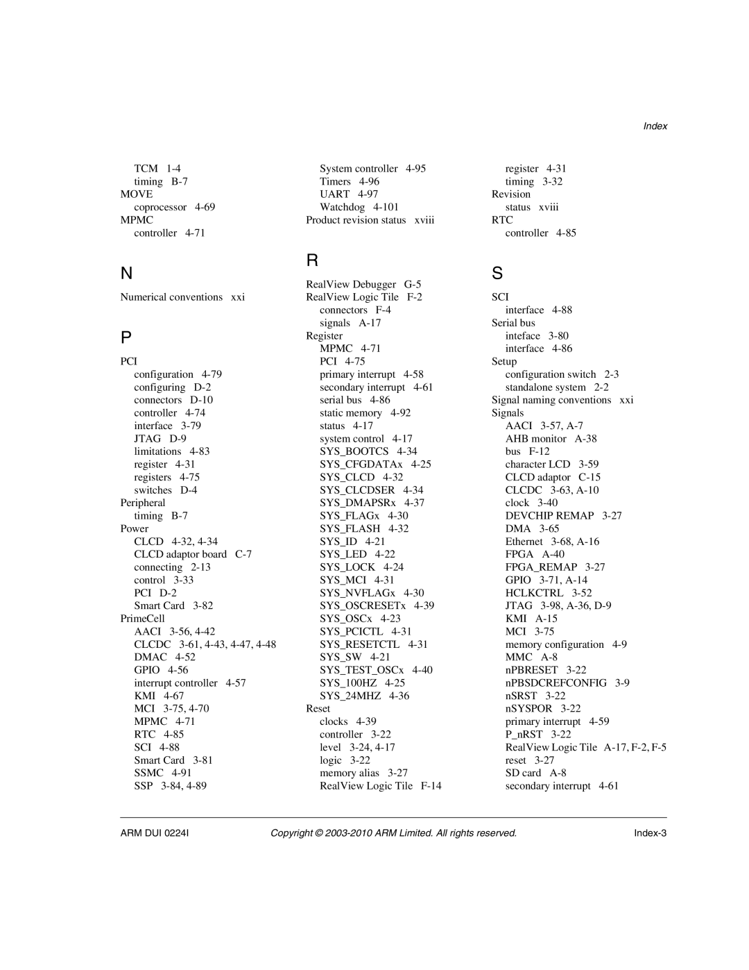 ARM ARM DUI 0224I manual Tcm, Move Uart, Sci, Devchip Remap, DMA Clcd, Hclkctrl, KMI Aaci, MCI Clcdc, SYS Resetctl 