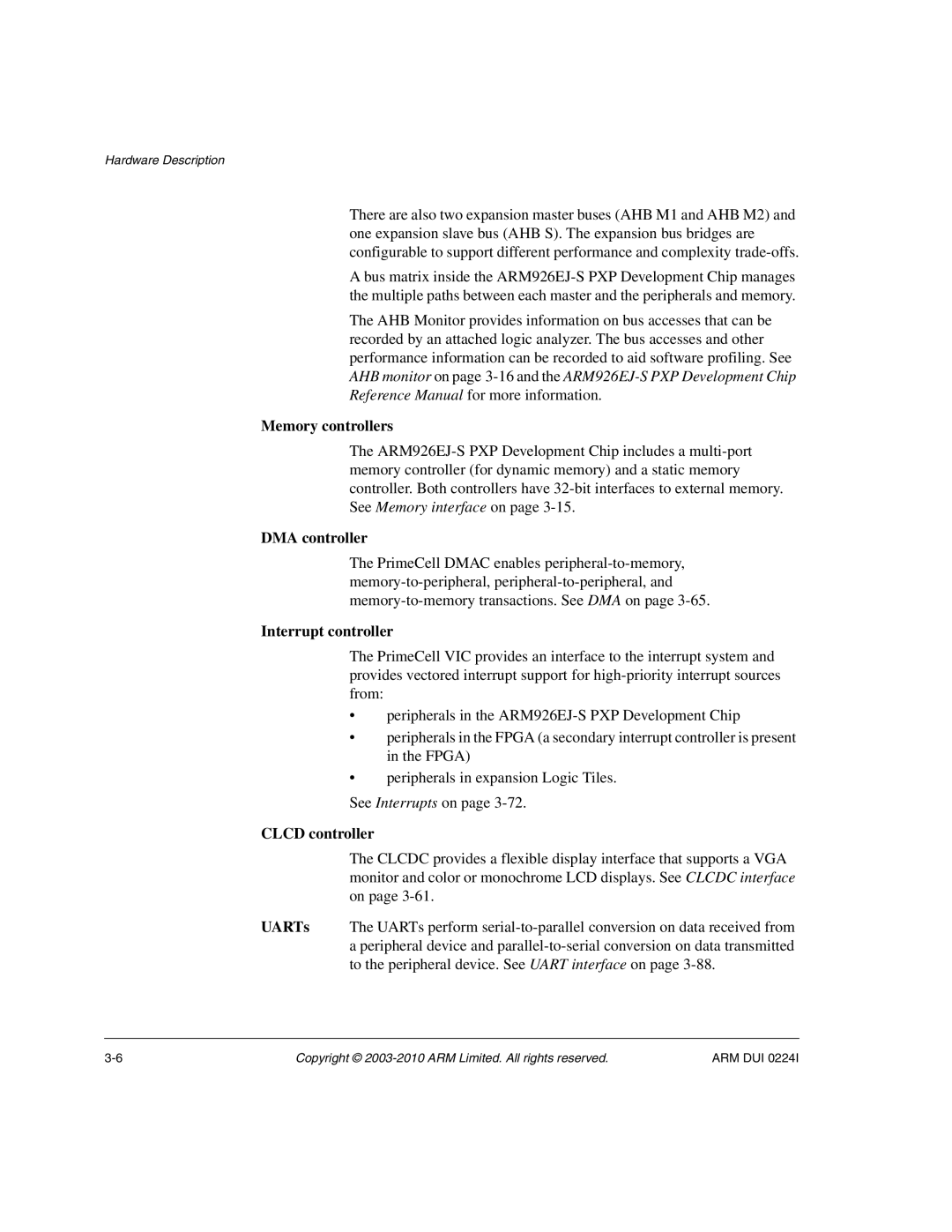 ARM ARM DUI 0224I manual Memory controllers 