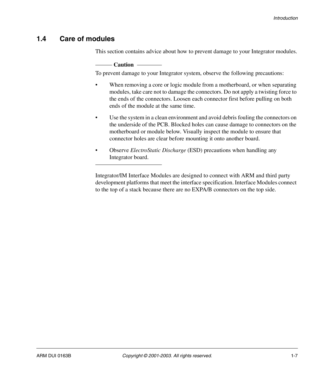 Arm Enterprises IM-AD1 manual Care of modules 