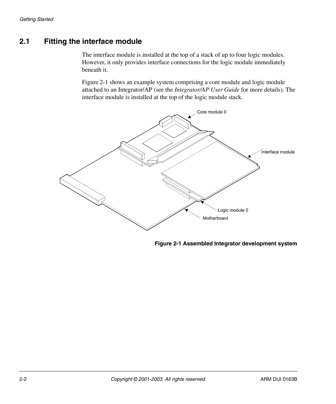 Arm Enterprises IM-AD1 manual Fitting the interface module, Assembled Integrator development system 