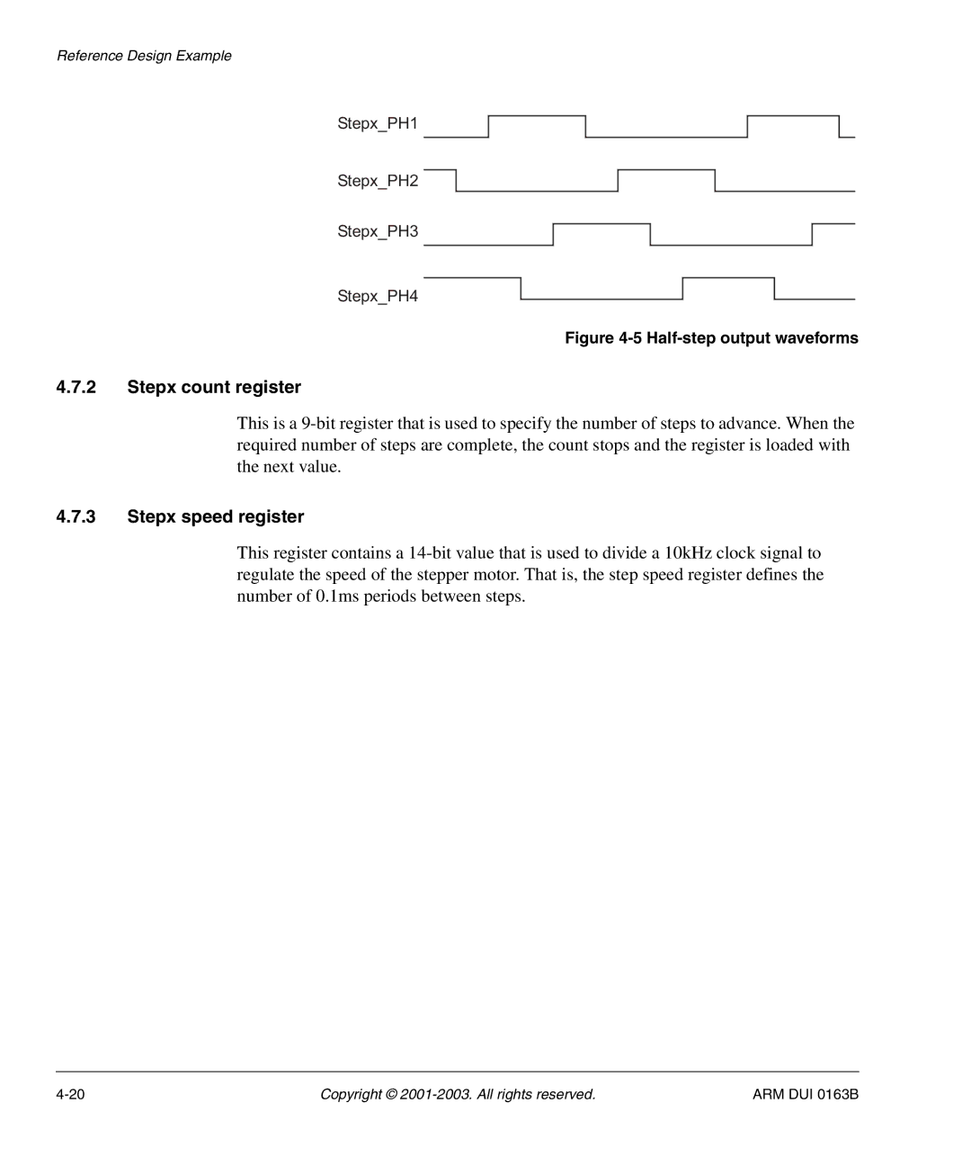 Arm Enterprises IM-AD1 manual Stepx count register, Stepx speed register 