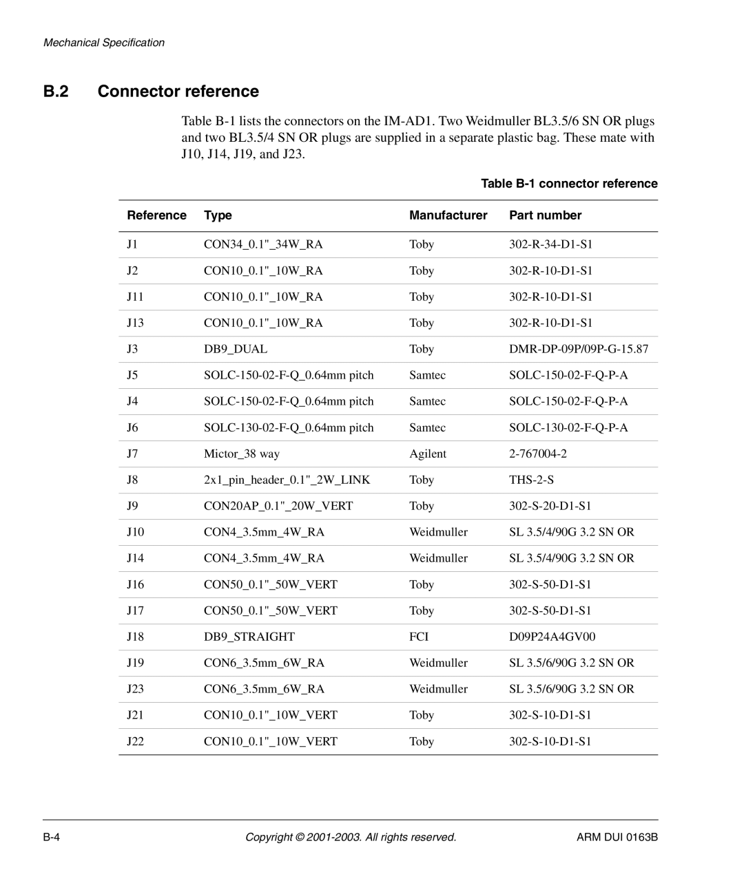 Arm Enterprises IM-AD1 manual Connector reference, DB9DUAL, DB9STRAIGHT FCI 