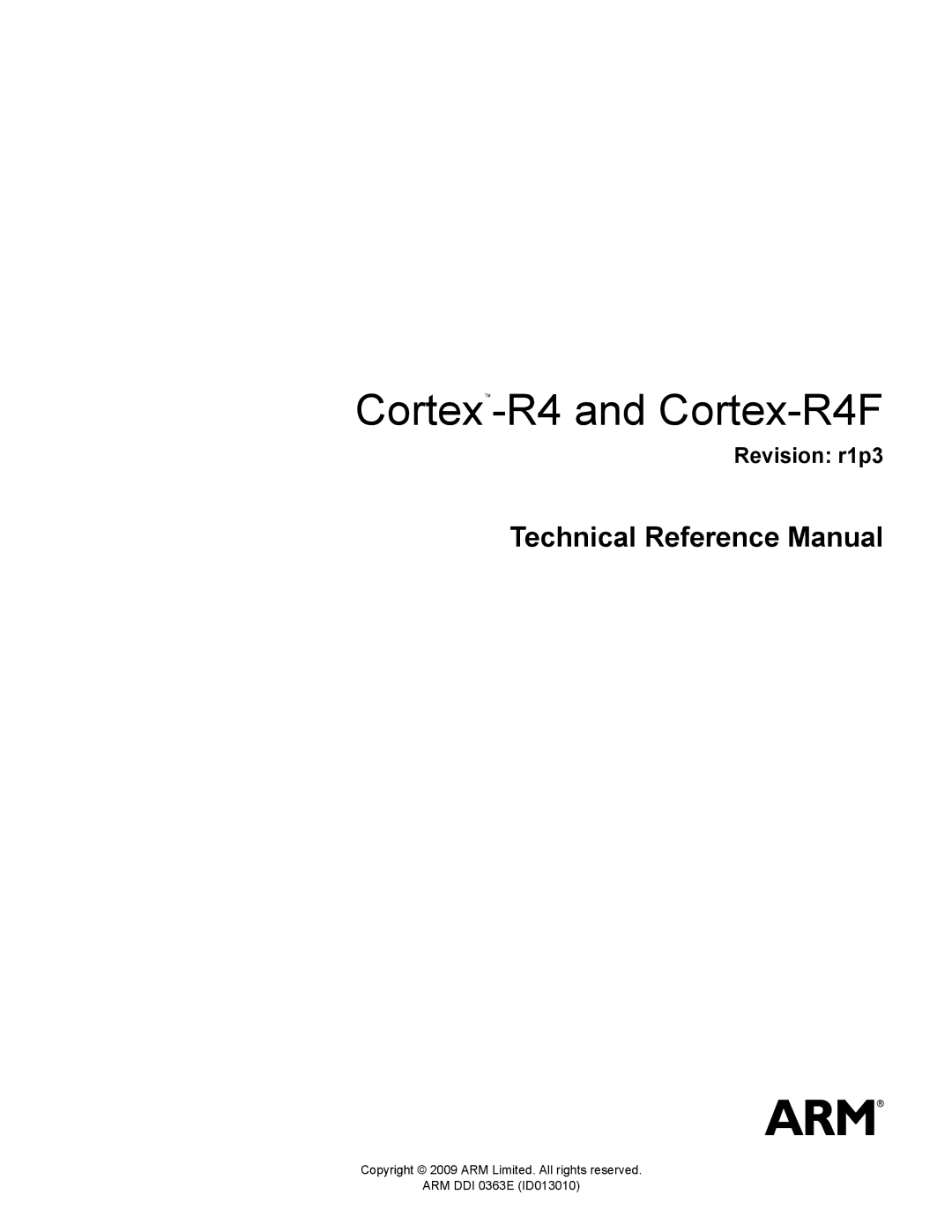 ARM r1p3 manual Cortex-R4 and Cortex-R4F 