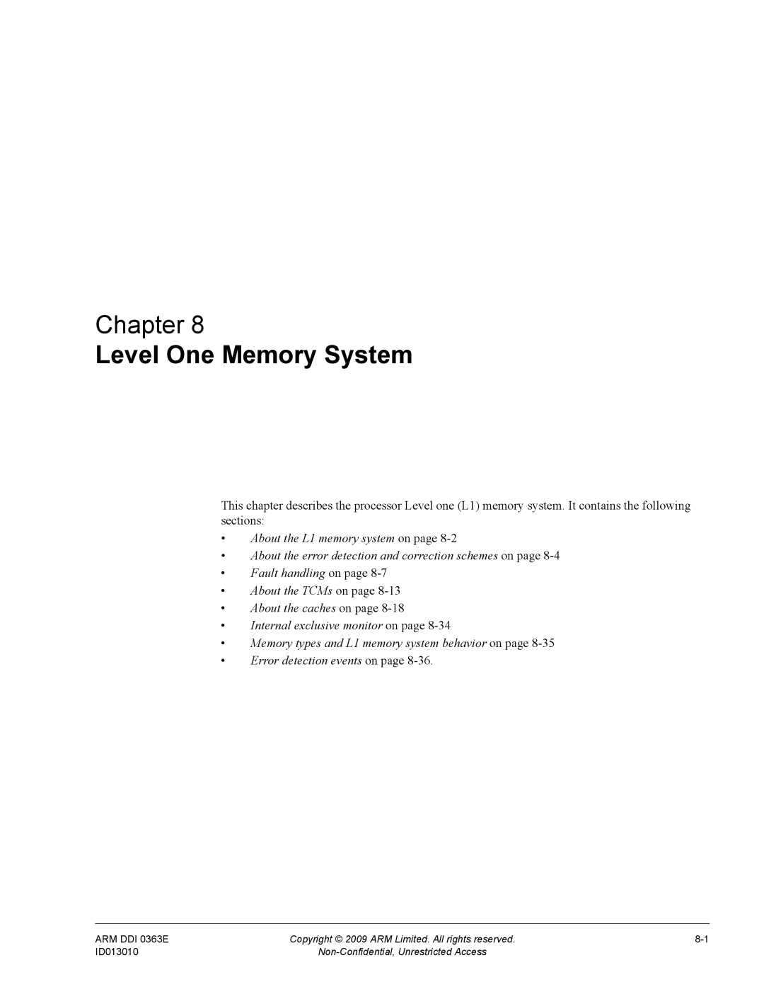 ARM r1p3, R4F manual Level One Memory System 