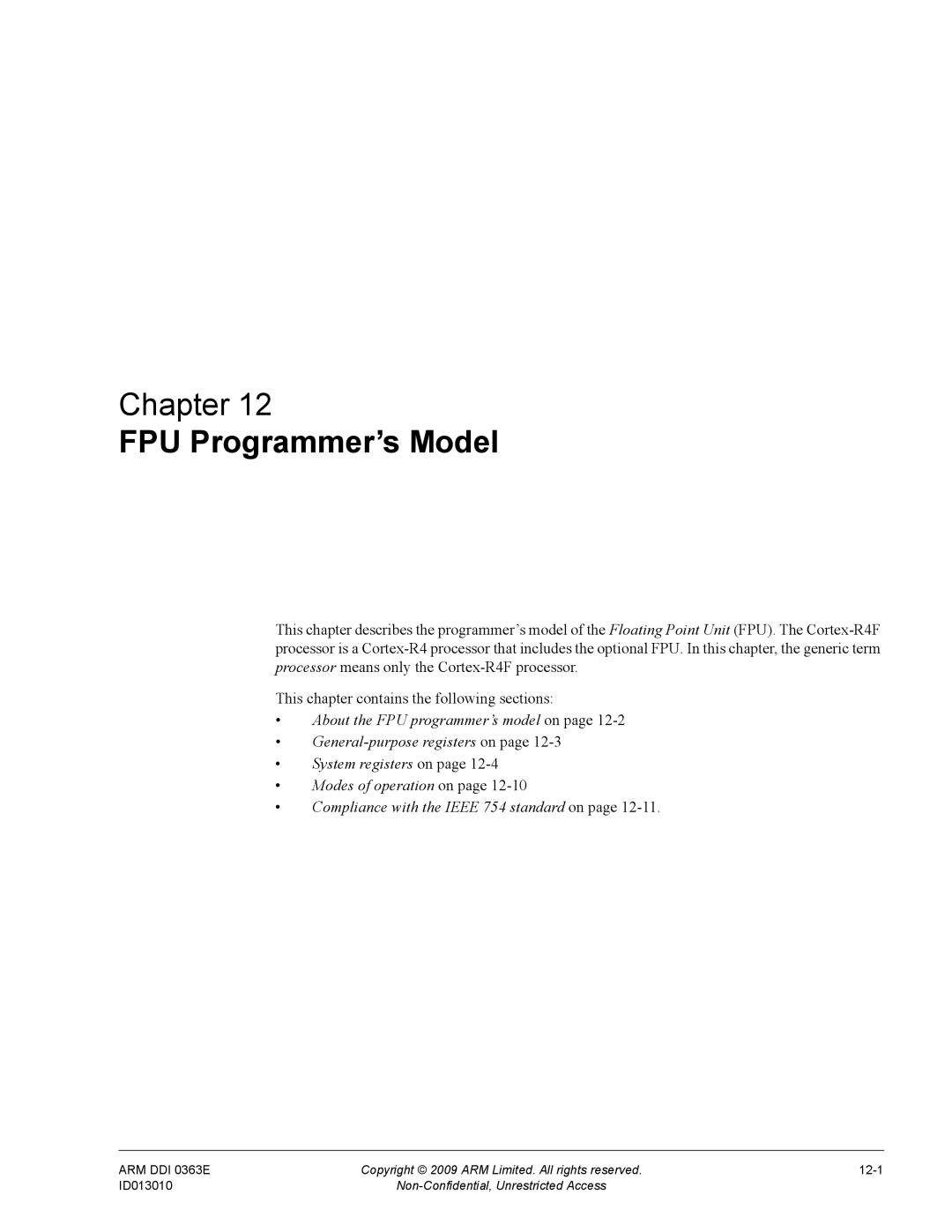 ARM R4F, r1p3 manual FPU Programmer’s Model 