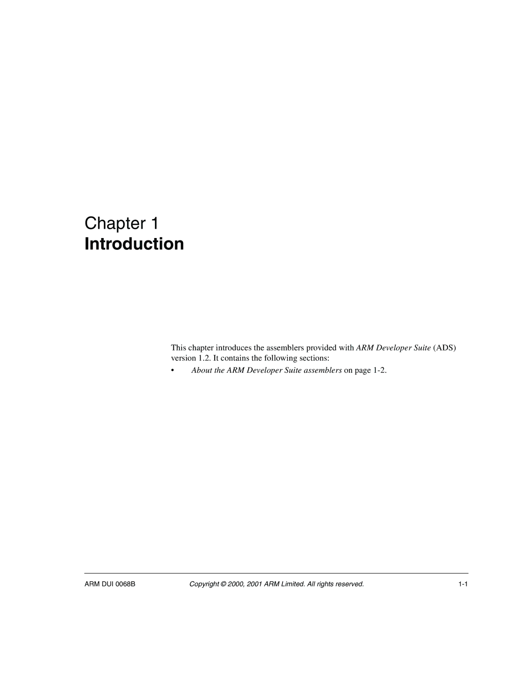 ARM VERSION 1.2 manual Introduction, About the ARM Developer Suite assemblers on 