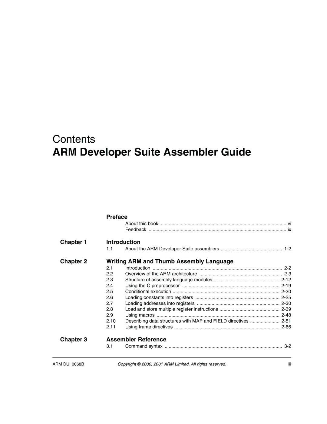 ARM VERSION 1.2 manual ARM Developer Suite Assembler Guide 