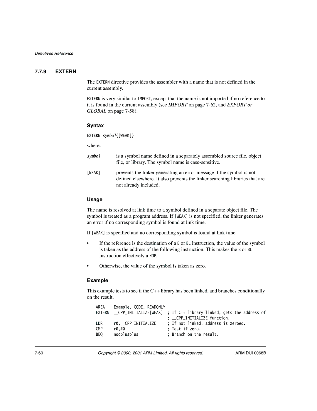 ARM VERSION 1.2 manual Extern 