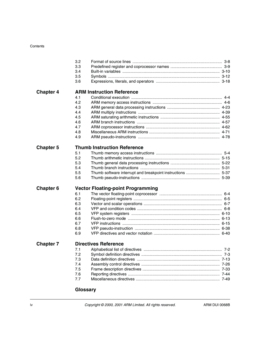 ARM VERSION 1.2 manual Glossary 