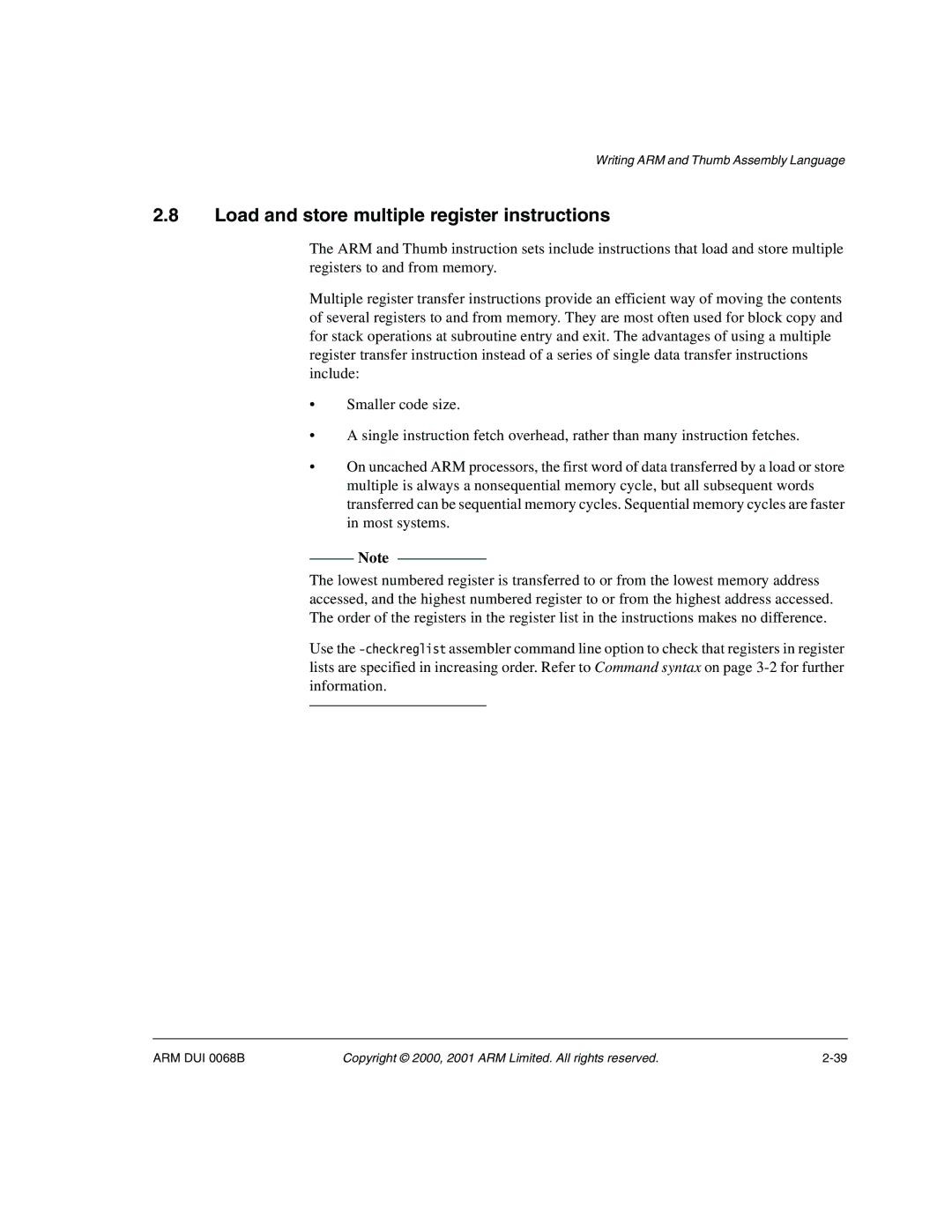 ARM VERSION 1.2 manual Load and store multiple register instructions 