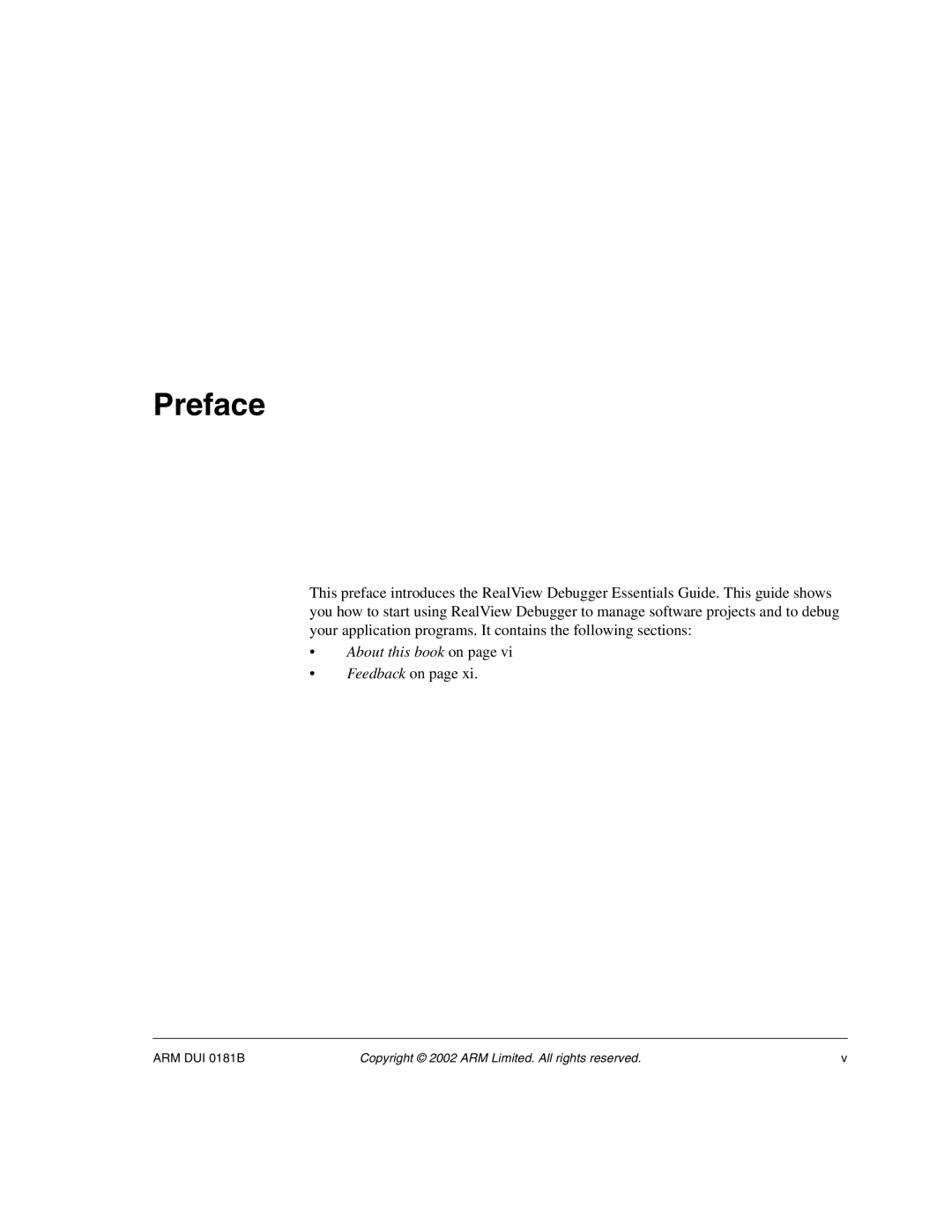 ARM Version 1.6 manual Preface 