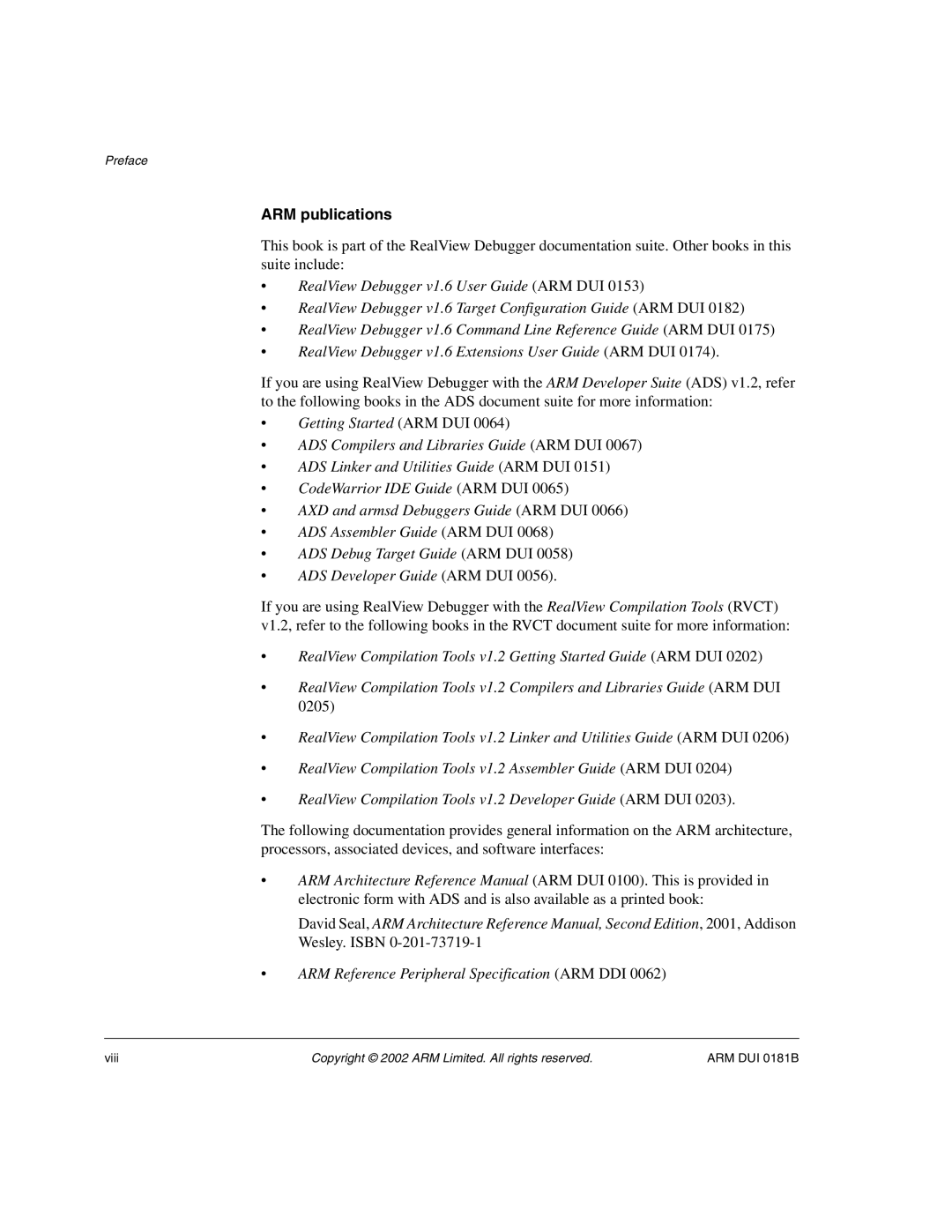 ARM Version 1.6 manual ARM publications 