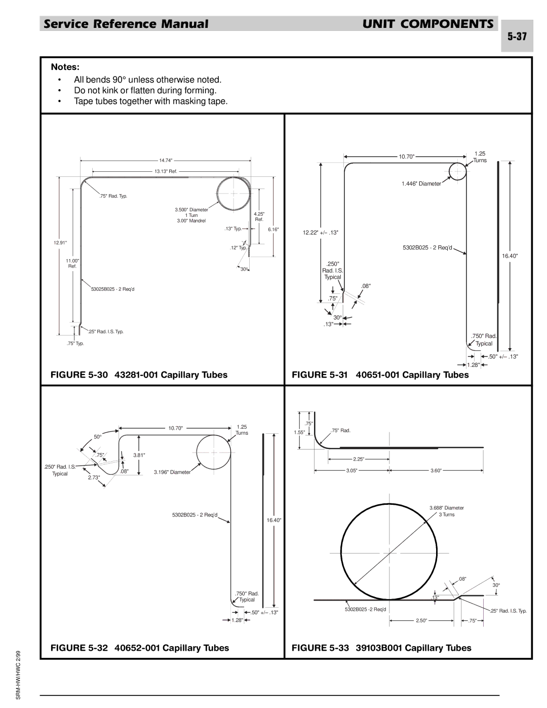 Armstrong World Industries 123, 243, 302, 242, 122, 203, 182, 183 manual 30 43281-001 Capillary Tubes 