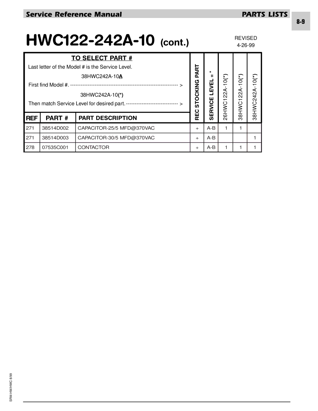 Armstrong World Industries 243, 302, 123, 203, 182, 183 manual 26HWC122A-10 38HWC122A-10 38HWC242A-10 