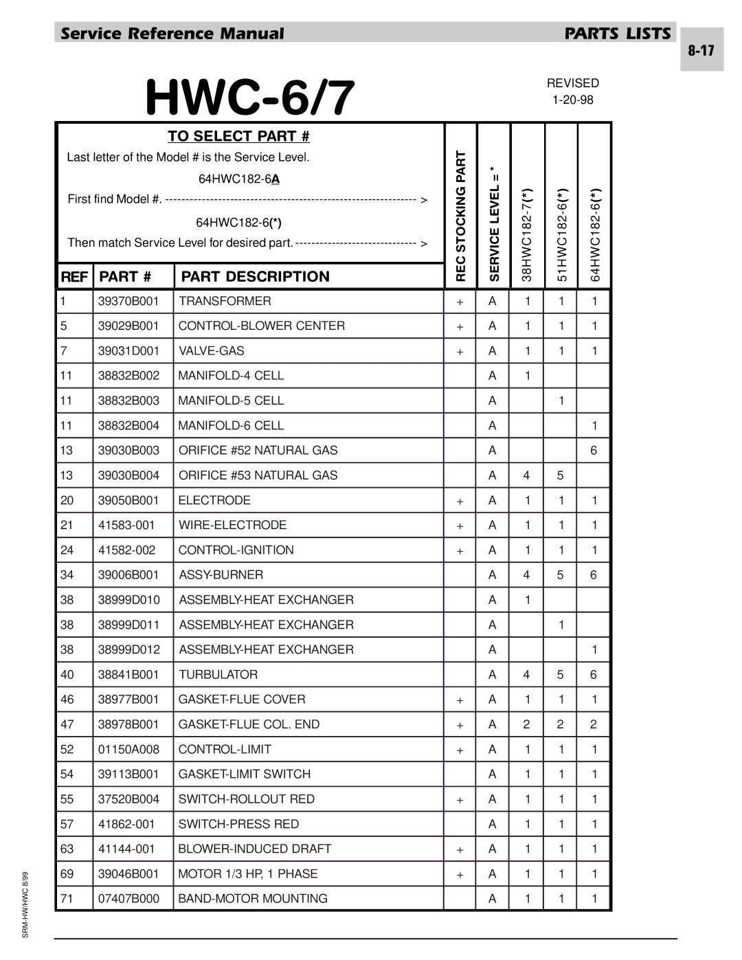 Armstrong World Industries 243, 302, 242, 122, 123, 203, 182, 183 manual HWC-6/7 