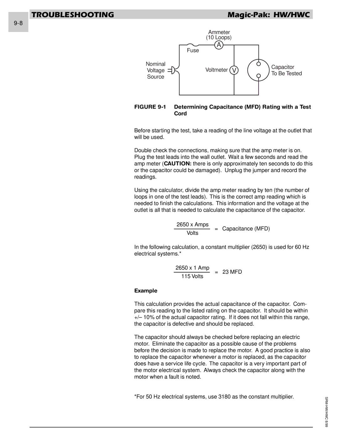 Armstrong World Industries 302, 243, 242, 122, 123, 203, 182, 183 Determining Capacitance MFD Rating with a Test Cord, Example 