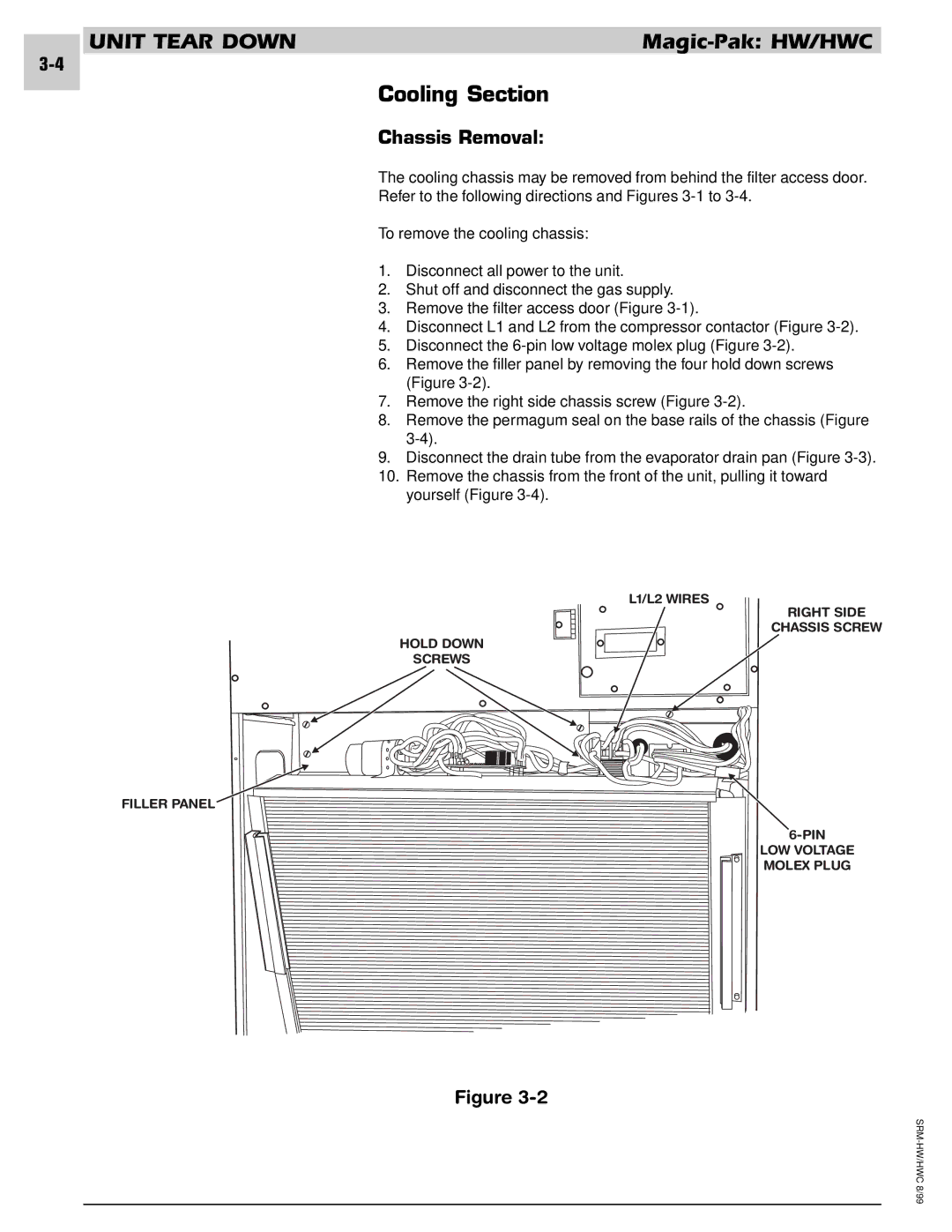 Armstrong World Industries 203, 243, 302, 242, 122, 123, 182, 183 manual Cooling Section, Chassis Removal 