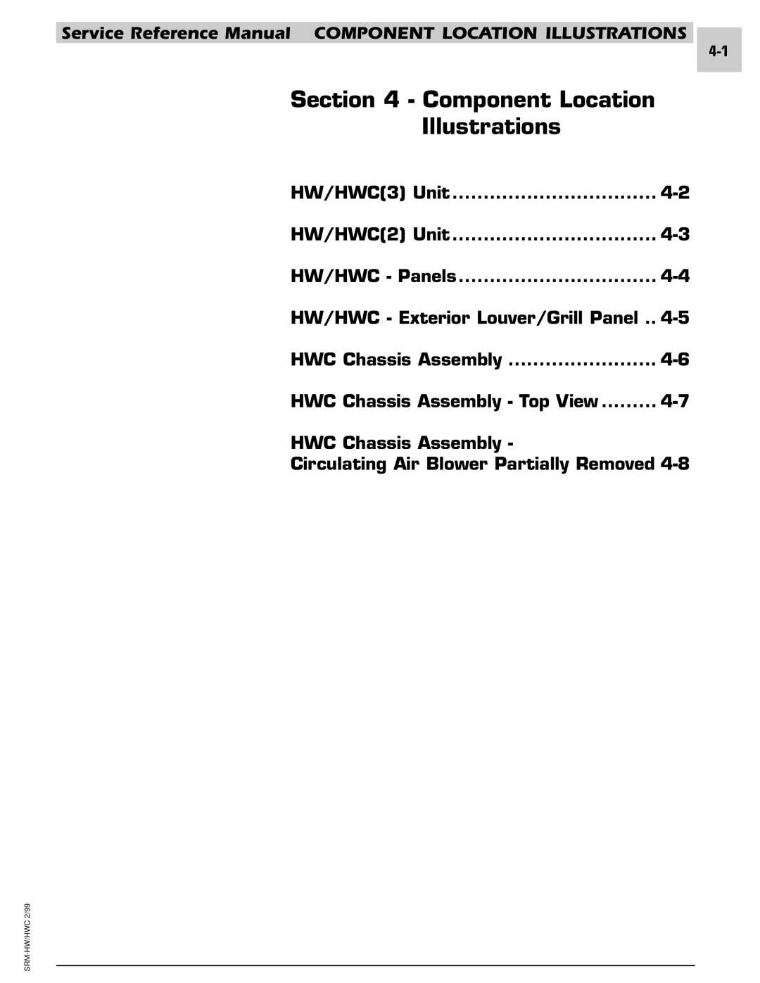 Armstrong World Industries 243, 302, 242, 122, 123, 203, 182, 183 Service Reference Manual Component Location Illustrations 