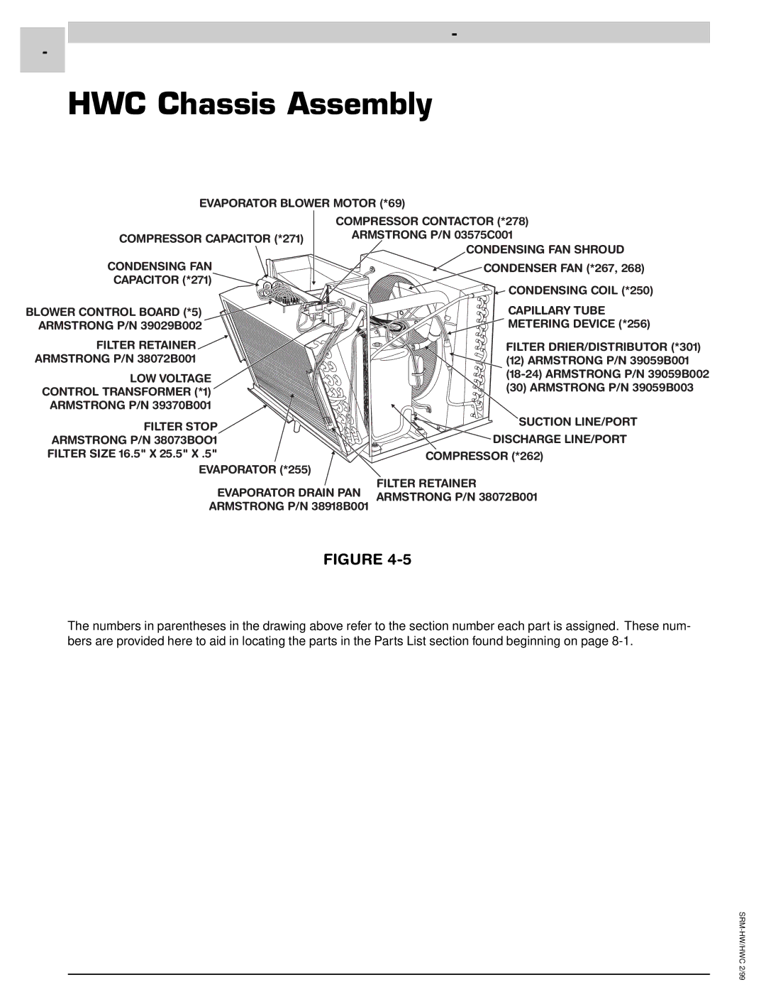 Armstrong World Industries 203, 243, 302, 242, 122, 123, 182, 183 manual HWC Chassis Assembly 