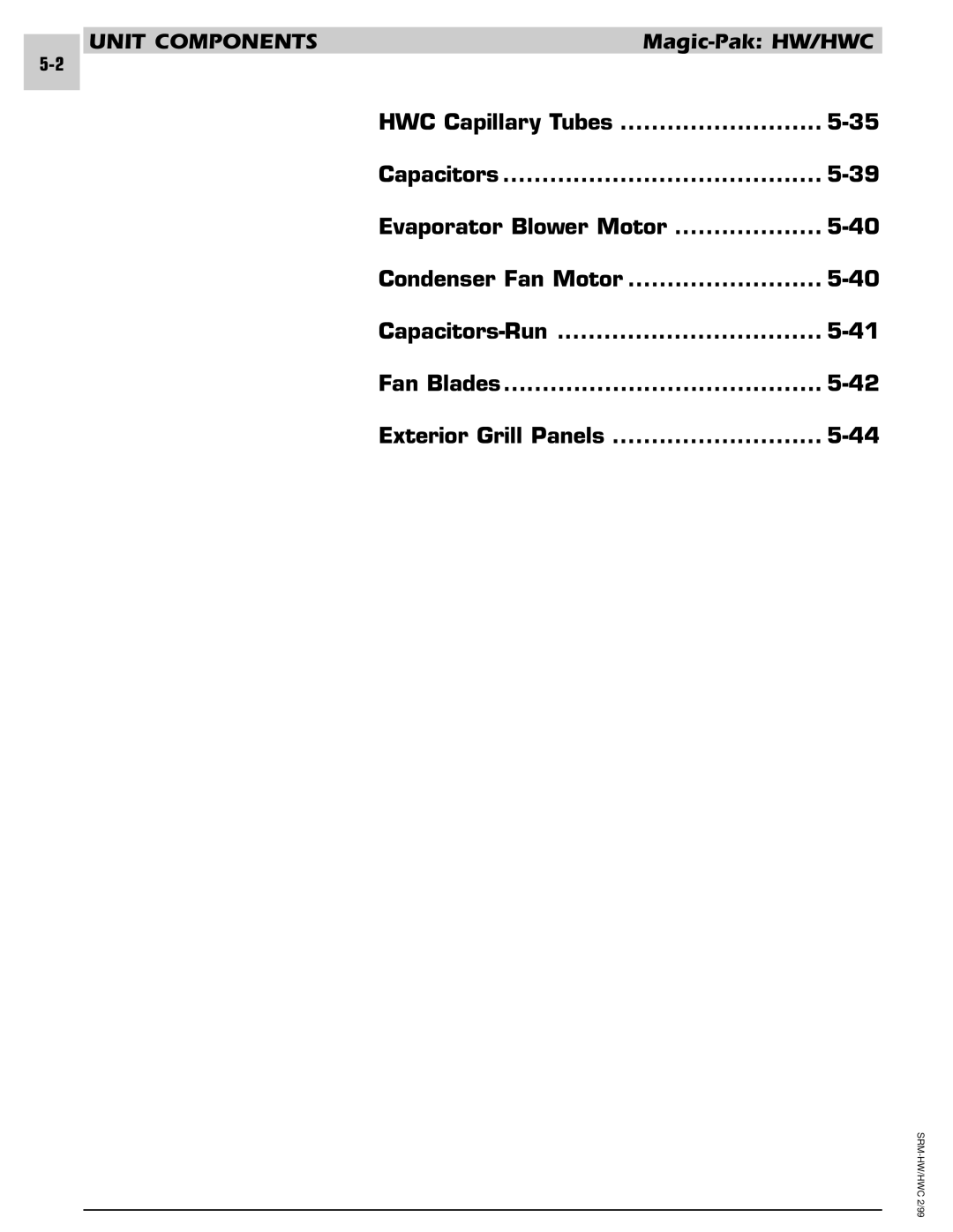 Armstrong World Industries 302, 243, 242, 122, 123, 203, 182, 183 manual Unit Components 