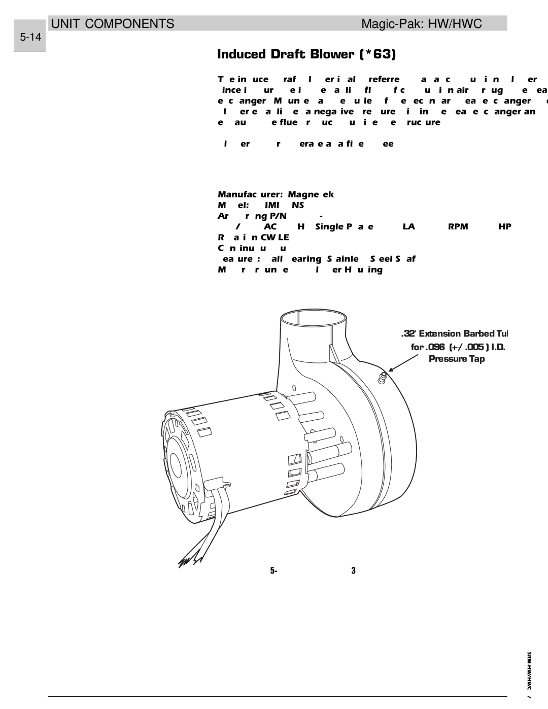 Armstrong World Industries 203, 243, 302, 242, 122, 123, 182, 183 Induced Draft Blower *63, Induced Draft Blower Specifications 