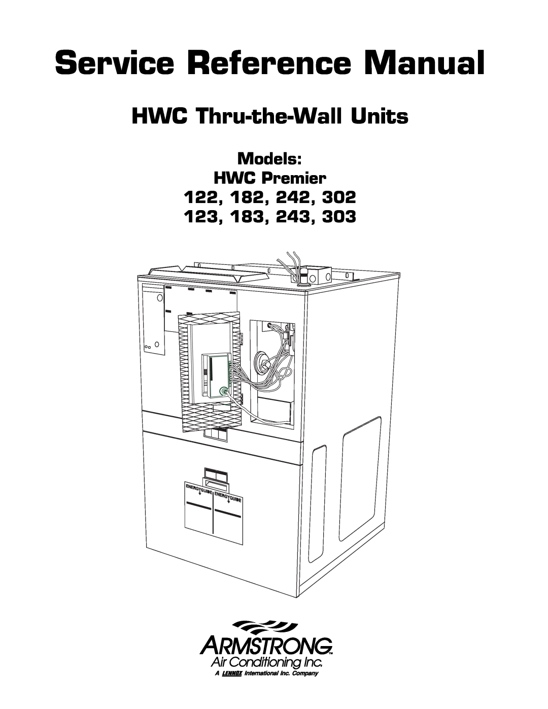Armstrong World Industries 302, 243, 242, 122, 123, 203, 182, 183 manual Service Reference Manual, HWC Thru-the-Wall Units 