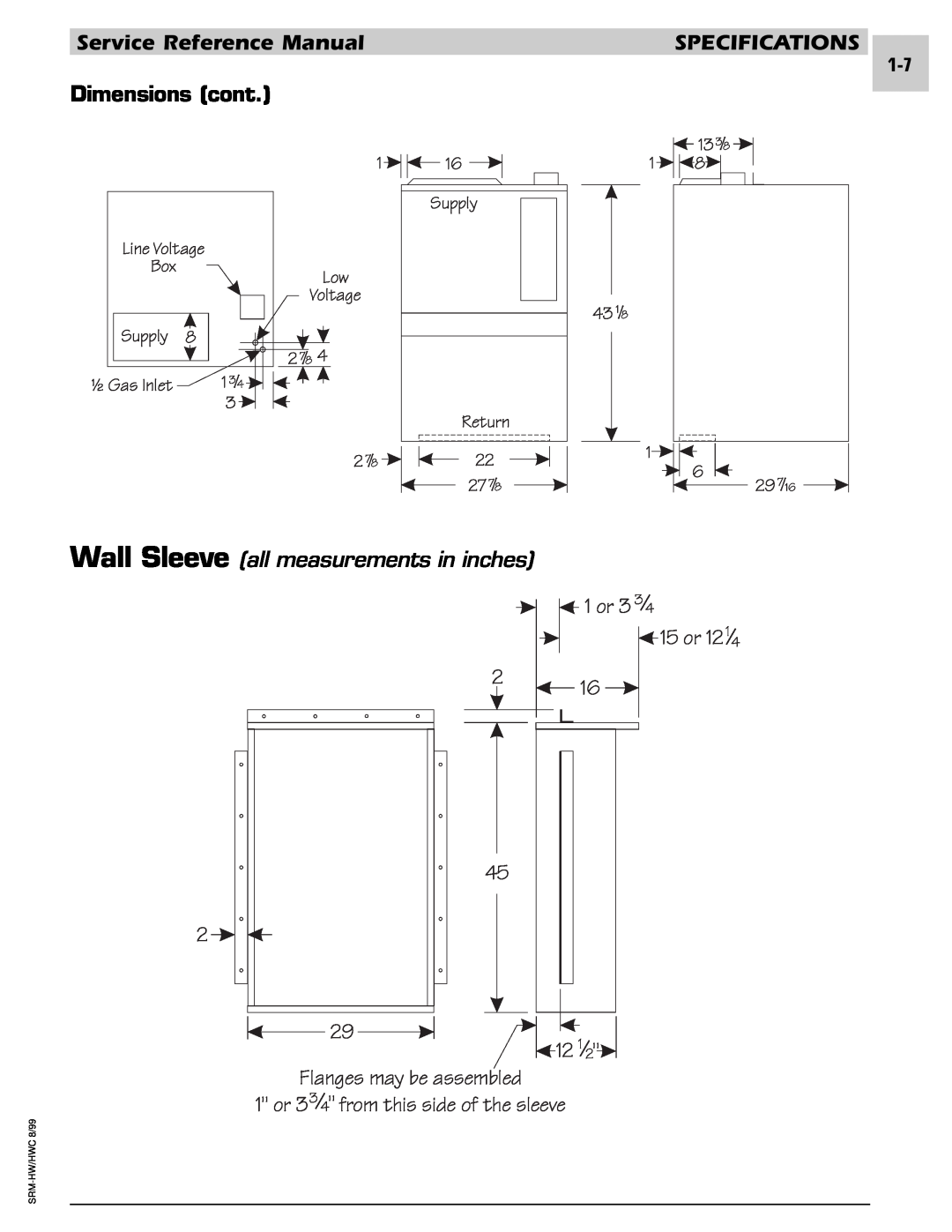 Armstrong World Industries 242, 243, 302, 122, 123, 203, 182, 183 Wall Sleeve all measurements in inches, 1 or 3 3 15 or 121 
