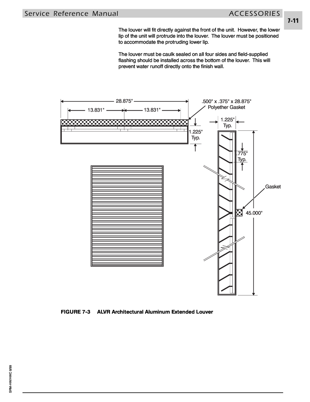 Armstrong World Industries 203, 243 Service Reference Manual, Accessories, 3 ALVR Architectural Aluminum Extended Louver 
