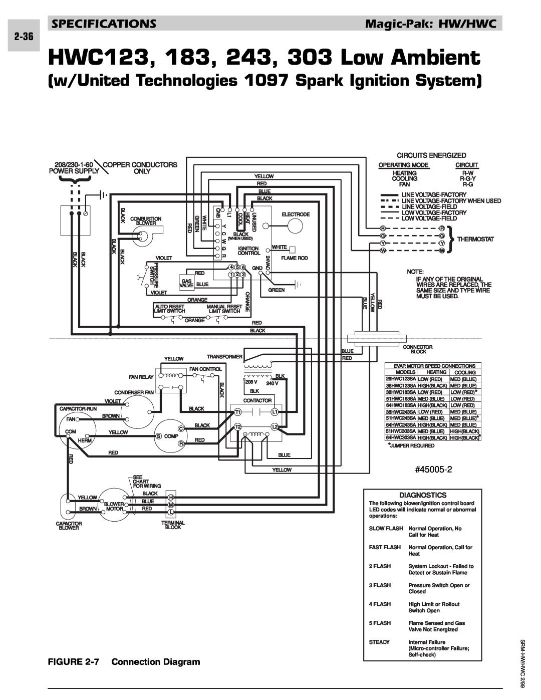 Armstrong World Industries 182 HWC123, 183, 243, 303 Low Ambient, w/United Technologies 1097 Spark Ignition System, Only 