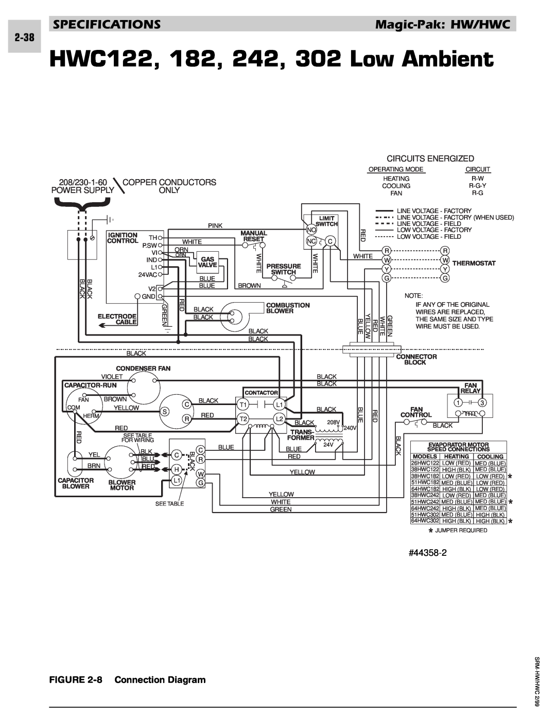 Armstrong World Industries 243, 123, 203, 183 manual HWC122, 182, 242, 302 Low Ambient, 8 Connection Diagram 