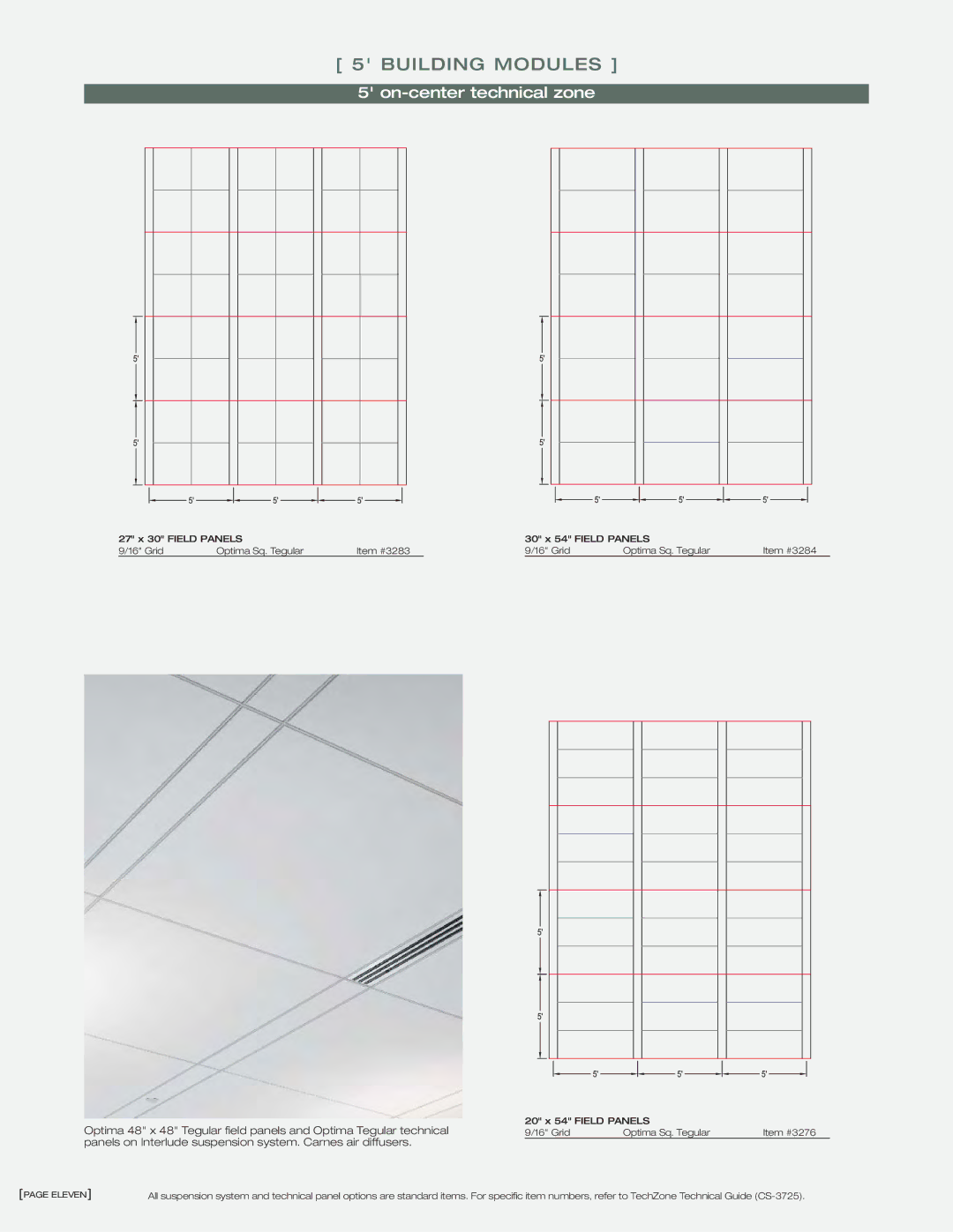 Armstrong World Industries TechZone manual Panels on Interlude suspension system. Carnes air diffusers 