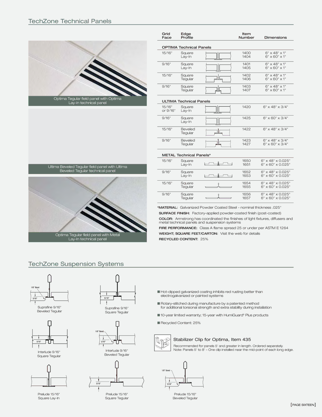 Armstrong World Industries manual TechZone Technical Panels 