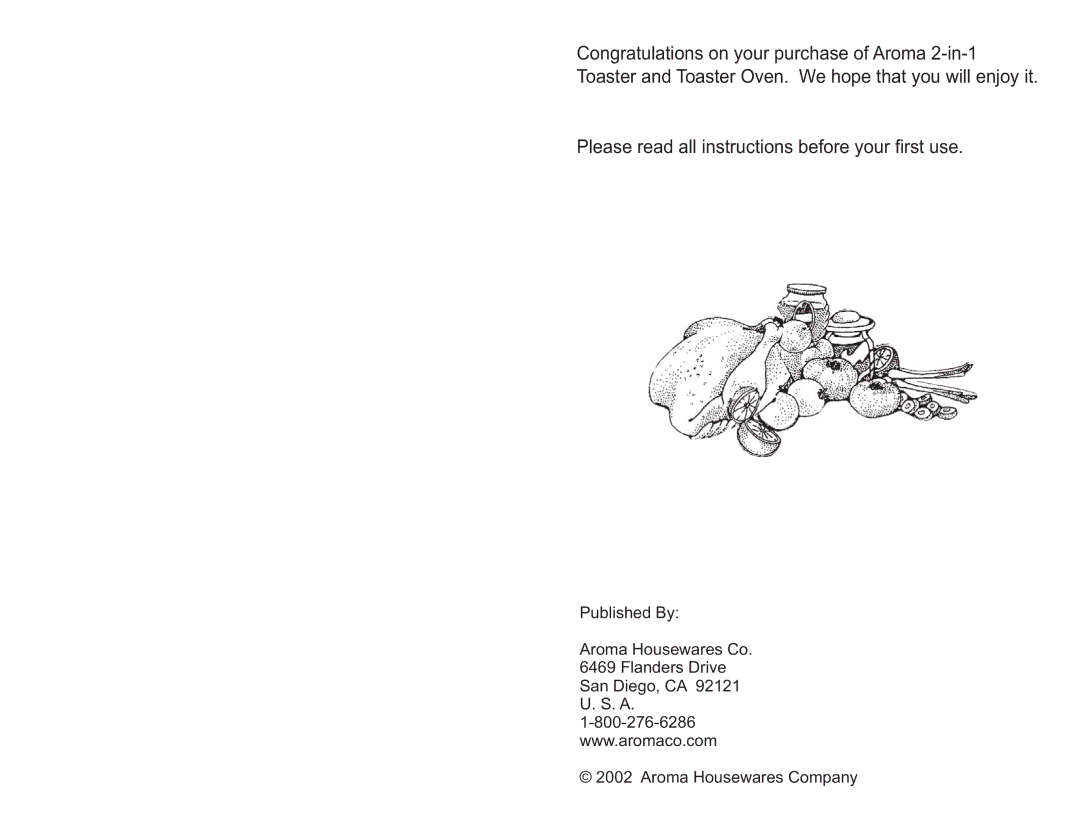 Aroma ABT-218SB instruction manual Please read all instructions before your first use 