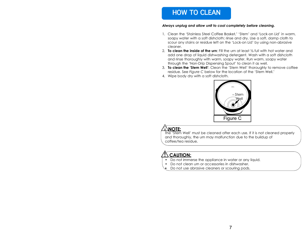 Aroma ACU-140S instruction manual Howmtomclean, Figure C 