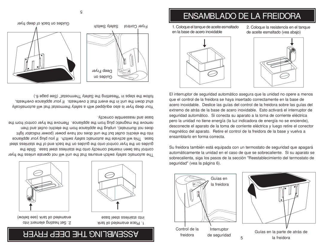 Aroma ADF-212 instruction manual Fryer Deep the Assembling Ensamblado DE LA Freidora 