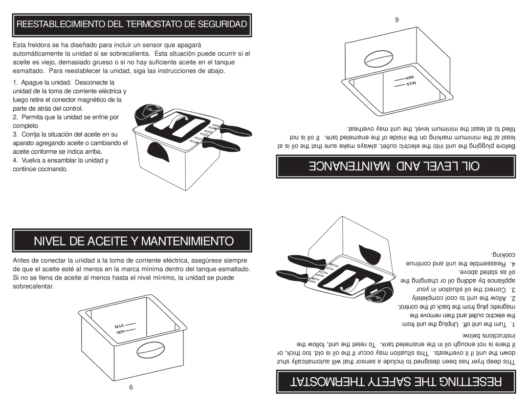 Aroma ADF-212 instruction manual Reestablecimiento DEL Termostato DE Seguridad, Continue and unit the Reassemble 