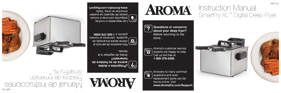 Aroma ADF-232 instruction manual Com/Support.AromaCo.www 